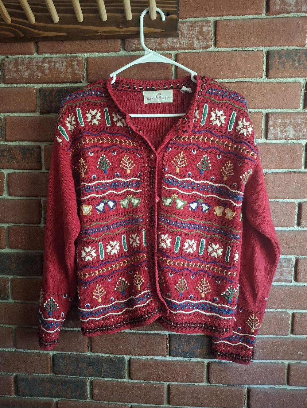 Vinrage Jane's Closet red Christmas sweater